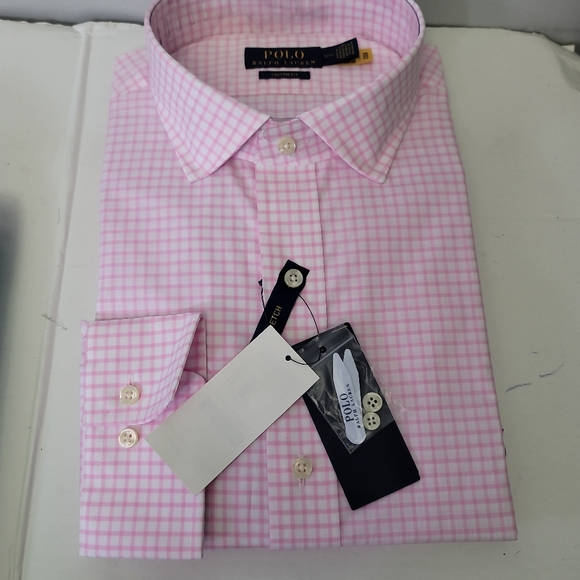 Polo Ralph Lauren Classic Fit Spread Collar Checked Poplin Dress Shirt - Picture 9 of 13